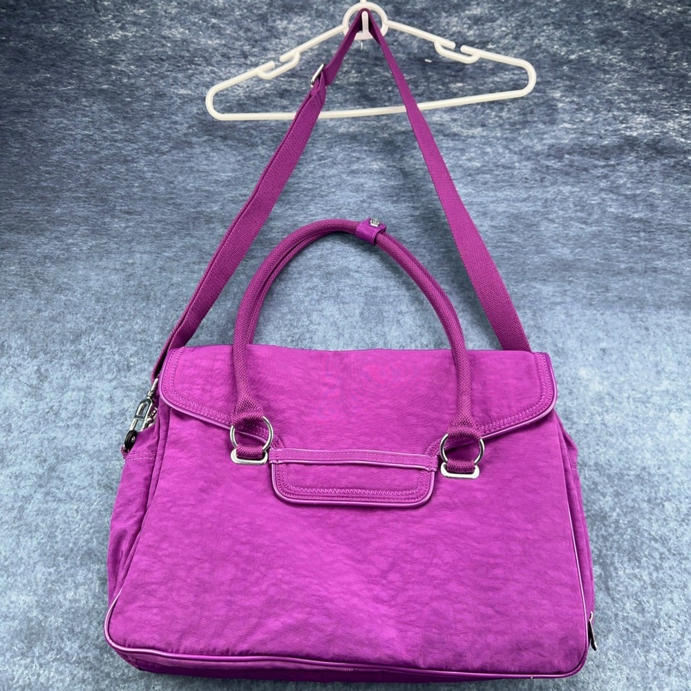 Kipling Purple Nylon Laptop Messenger Bag Crossbody Satchel Purple Work Travel